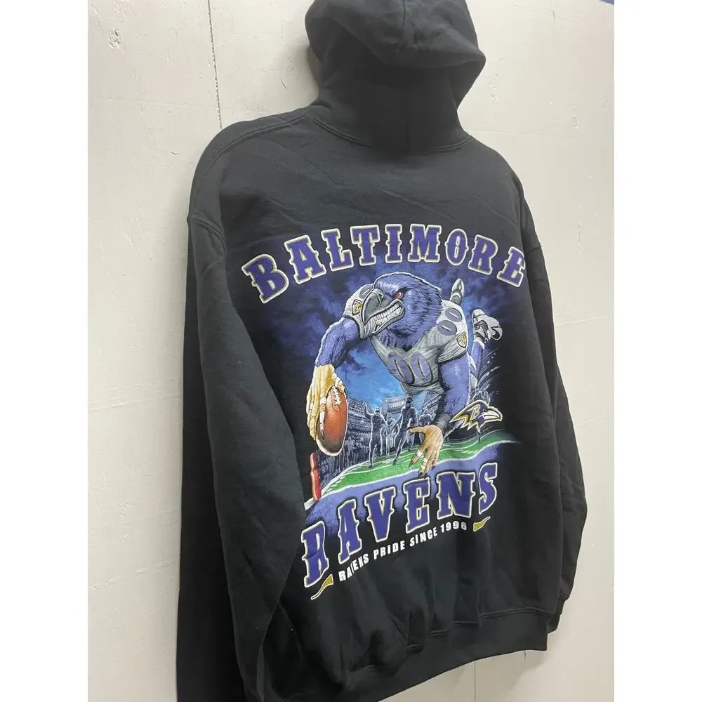Baltimore Ravens Men's NFL Hoodie Size Medium - Design on the Back New With Tags